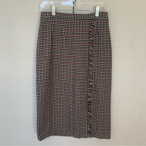 Vintage Houndstooth Midi Skirt